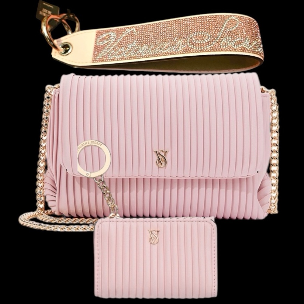 Victoria’s Secret CHALK ROSE Mini Convertible Bag 3 Piece Bundle